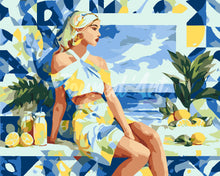 Carica l&#39;immagine nel visualizzatore di Gallery, Dipingere con i numeri - Donna e profumo di Limoni Figured&#39;Art