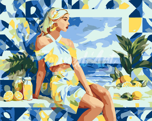 Dipingere con i numeri - Donna e profumo di Limoni Figured'Art