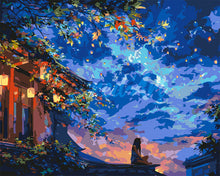 Carica l&#39;immagine nel visualizzatore di Gallery, Dipingere con i numeri - Vista Notturna con Lanterne Figured&#39;Art
