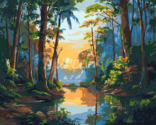 Carica l&#39;immagine nel visualizzatore di Gallery, Dipingere con i numeri - Lago nella Foresta Pluviale Figured&#39;Art