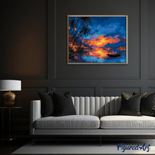 Carica l&#39;immagine nel visualizzatore di Gallery, Dipingere con i numeri - Tramonto sulla Spiaggia con Lanterne