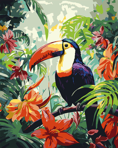 Dipingere con i numeri - Tucano nella Giungla Figured'Art