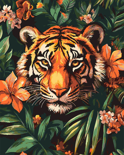 Dipingere con i numeri - Tigre Tropicale Figured'Art