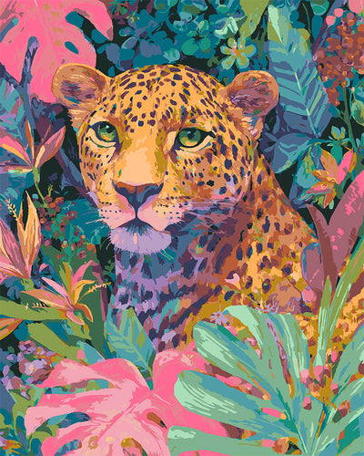 Dipingere con i numeri - Leopardo Tropicale Figured'Art