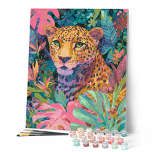 Carica l'immagine nel visualizzatore di Gallery, Dipingere con i numeri - Leopardo Tropicale Figured'Art