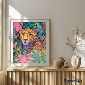 Dipingere con i numeri - Leopardo Tropicale