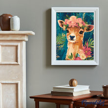 Carica l&#39;immagine nel visualizzatore di Gallery, Dipingere con i numeri - Cerbiatto tra i Fiori