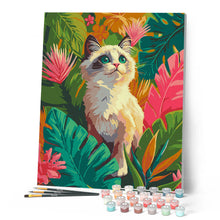 Carica l'immagine nel visualizzatore di Gallery, Dipingere con i numeri - Gattino Ragdoll nella Giungla Figured'Art