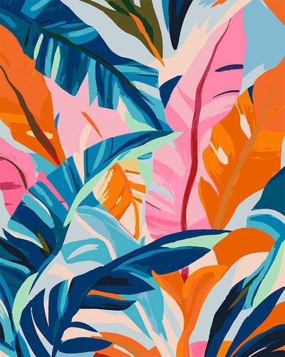 Dipingere con i numeri - Foglie di Banano Colorate Figured'Art