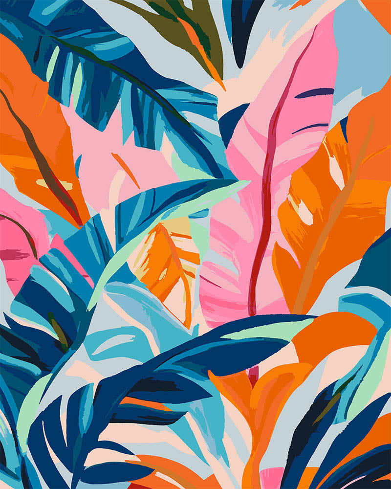 Dipingere con i numeri - Foglie di Banano Colorate Figured'Art