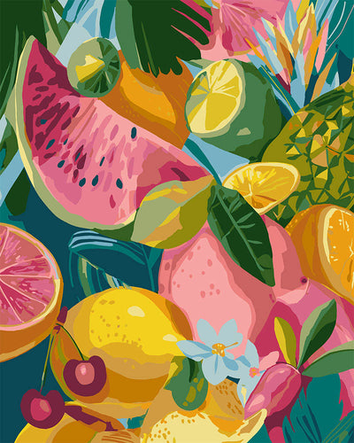 Dipingere con i numeri - Mix di Frutta Tropicale Figured'Art