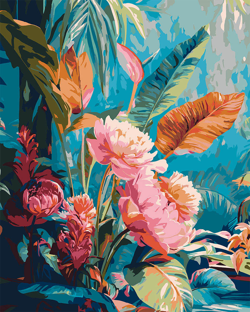 Dipingere con i numeri - Fiori della Giungla Figured'Art