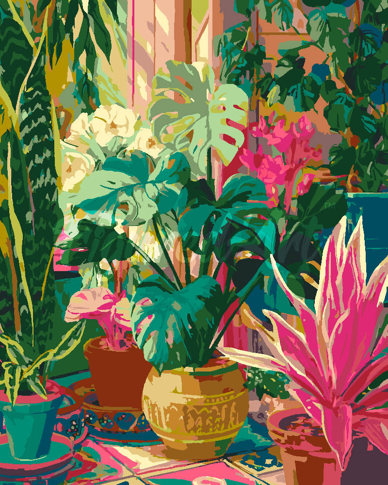 Dipingere con i numeri - Interno del Giardino Tropicale Figured'Art