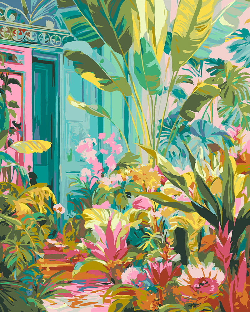 Dipingere con i numeri - Porta Tropicale Figured'Art