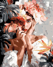 Carica l&#39;immagine nel visualizzatore di Gallery, Dipingere con i numeri - Giovane donna tra i fiori Figured&#39;Art