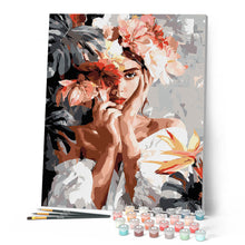 Carica l'immagine nel visualizzatore di Gallery, Dipingere con i numeri - Giovane donna tra i fiori Figured'Art