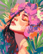 Carica l&#39;immagine nel visualizzatore di Gallery, Dipingere con i numeri - Corona di fiori d&#39;Ibisco Figured&#39;Art