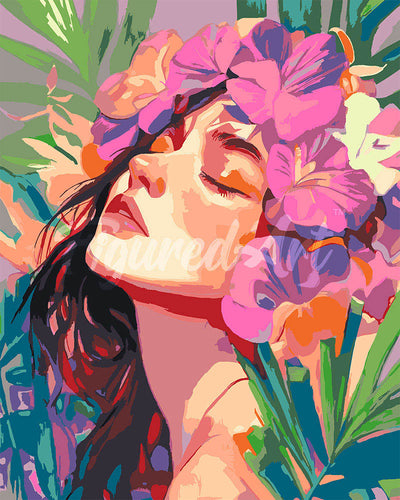 Dipingere con i numeri - Corona di fiori d'Ibisco Figured'Art
