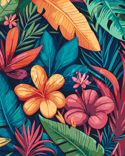 Dipingere con i numeri - Motivo tropicale Figured'Art