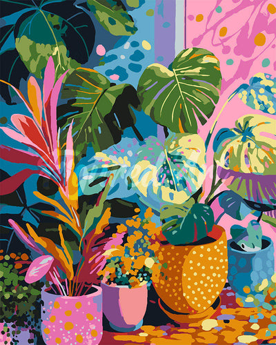 Dipingere con i numeri - Angolo delle piante tropicali Figured'Art