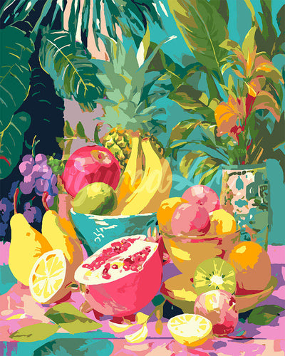 Dipingere con i numeri - Cesto di frutta tropicale Figured'Art