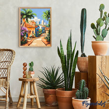 Carica l&#39;immagine nel visualizzatore di Gallery, Dipingere con i numeri - Città tropicale con palme