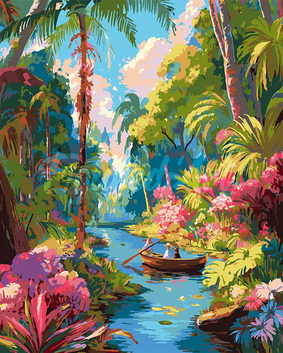 Dipingere con i numeri - Gita in barca tropicale Figured'Art