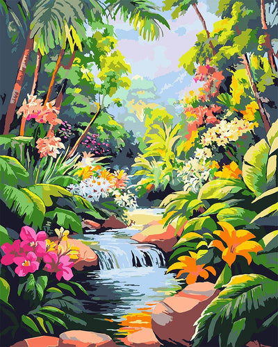 Dipingere con i numeri - Cascata tropicale Figured'Art