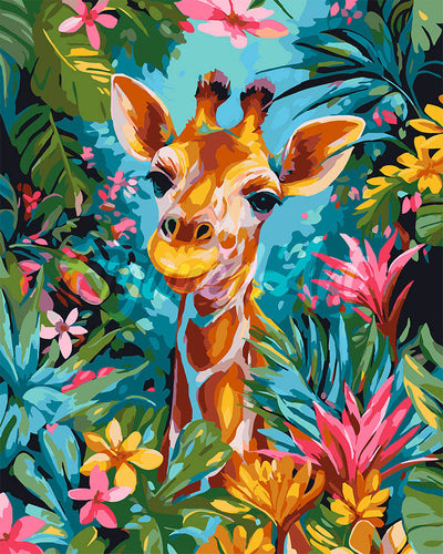Dipingere con i numeri - Giraffa tropicale Figured'Art