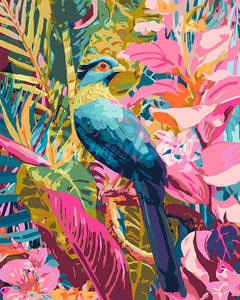 Dipingere con i numeri - Uccello blu tropicale Figured'Art