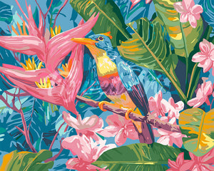 Dipingere con i numeri - Uccello della giungla tropicale Figured'Art