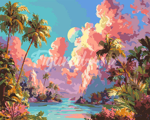 Dipingere con i numeri - Baia da sogno tropicale Figured'Art