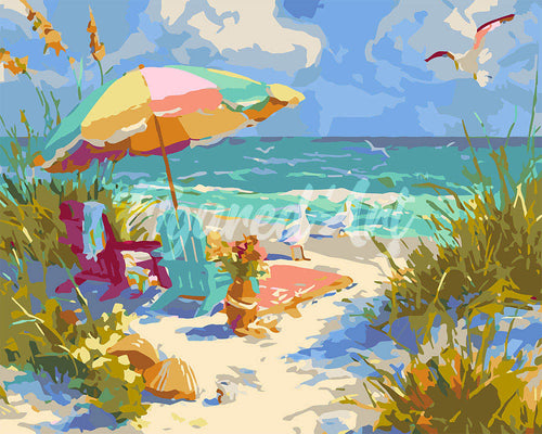 Dipingere con i numeri - Estate in riva al mare Figured'Art