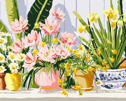 Dipingere con i numeri - Vasi di fiori color pastello Figured'Art