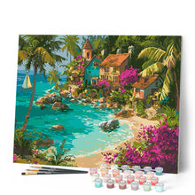 Carica l'immagine nel visualizzatore di Gallery, Dipingere con i numeri - Villaggio Tropicale sul Mare Figured'Art
