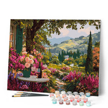 Carica l'immagine nel visualizzatore di Gallery, Dipingere con i numeri - Bottiglia di Vino in Giardino Figured'Art