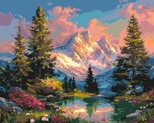 Carica l'immagine nel visualizzatore di Gallery, Dipingere con i numeri - Bagliore Alpino al Tramonto