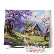 Carica l'immagine nel visualizzatore di Gallery, Dipingere con i numeri - Cottage sul Viale dei Jacaranda Figured'Art