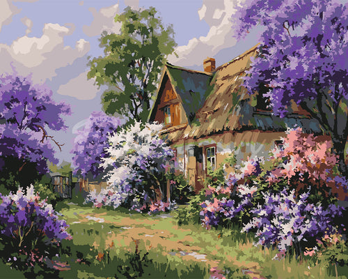 Dipingere con i numeri - Cottage con Giardino di Lillà Figured'Art