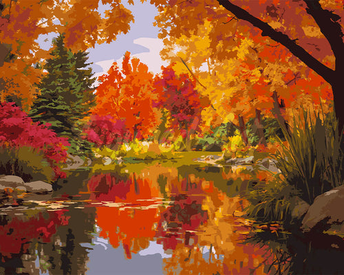 Dipingere con i numeri - Alberi Dorati d’Autunno Figured'Art