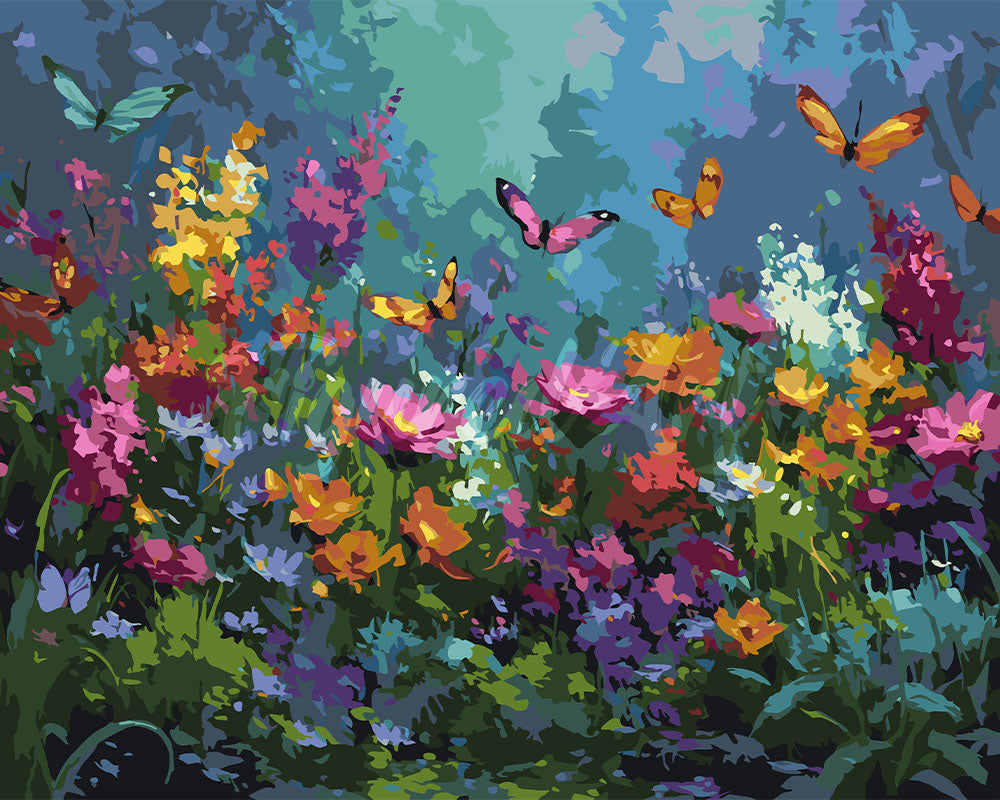 Dipingere con i numeri - Giardino delle Farfalle Colorate Figured'Art