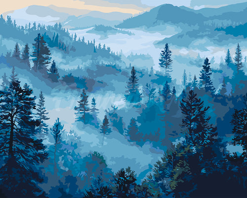 Dipingere con i numeri - Nebbia tra i Pini Figured'Art