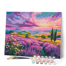 Carica l'immagine nel visualizzatore di Gallery, Dipingere con i numeri - Colline di Lavanda al Tramonto Figured'Art