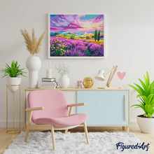 Carica l&#39;immagine nel visualizzatore di Gallery, Dipingere con i numeri - Colline di Lavanda al Tramonto
