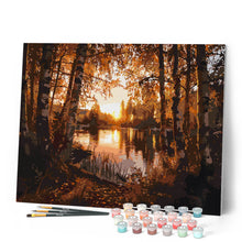 Carica l'immagine nel visualizzatore di Gallery, Dipingere con i numeri - Lago tra le Betulle Dorate Figured'Art