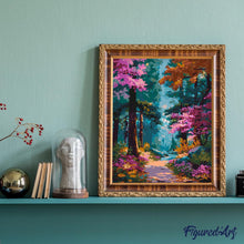 Carica l&#39;immagine nel visualizzatore di Gallery, Dipingere con i numeri - Sentiero Fiorito nel Bosco