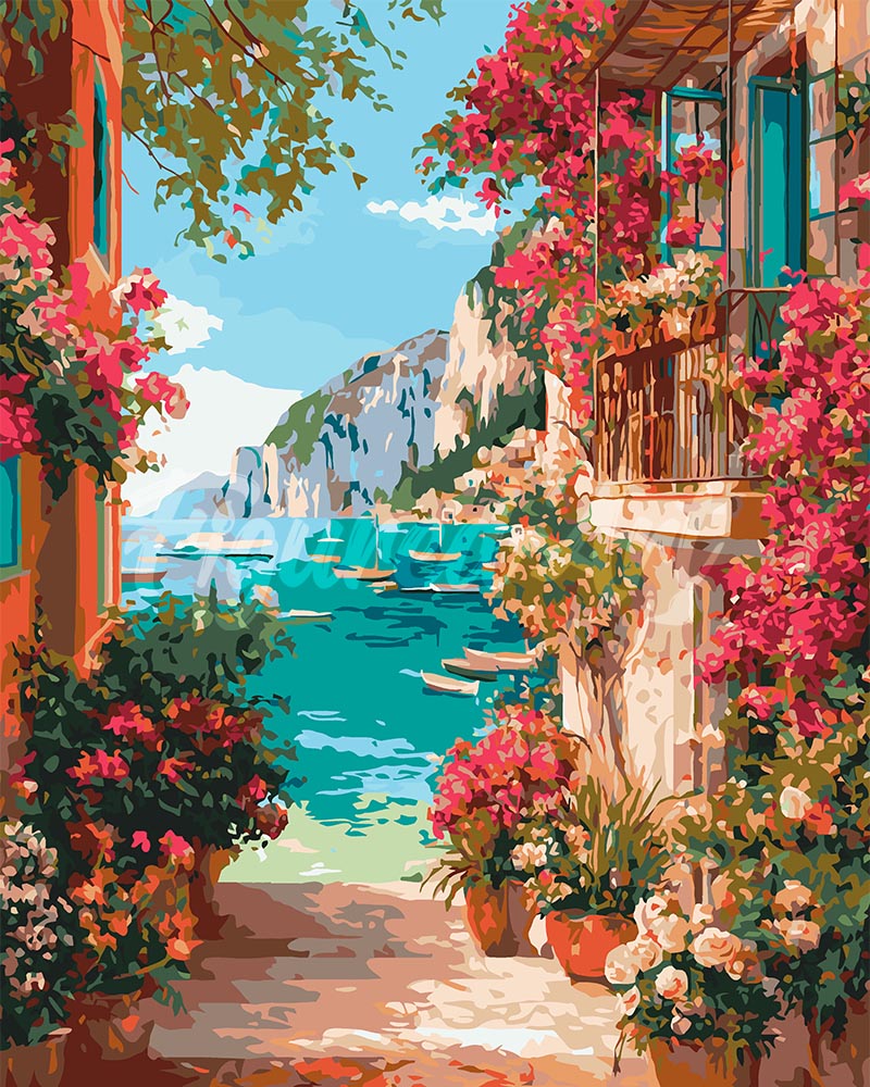 Dipingere con i numeri - Vista sulla Riviera Italiana Figured'Art