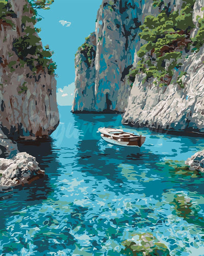 Dipingere con i numeri - Cala Blu Tranquilla Figured'Art