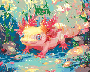 Dipingere con i numeri - Axolotl al Sole Figured'Art