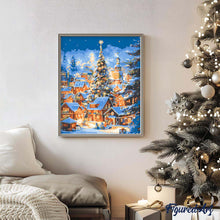 Carica l&#39;immagine nel visualizzatore di Gallery, Dipingere con i numeri - Villaggio di Natale Scintillante